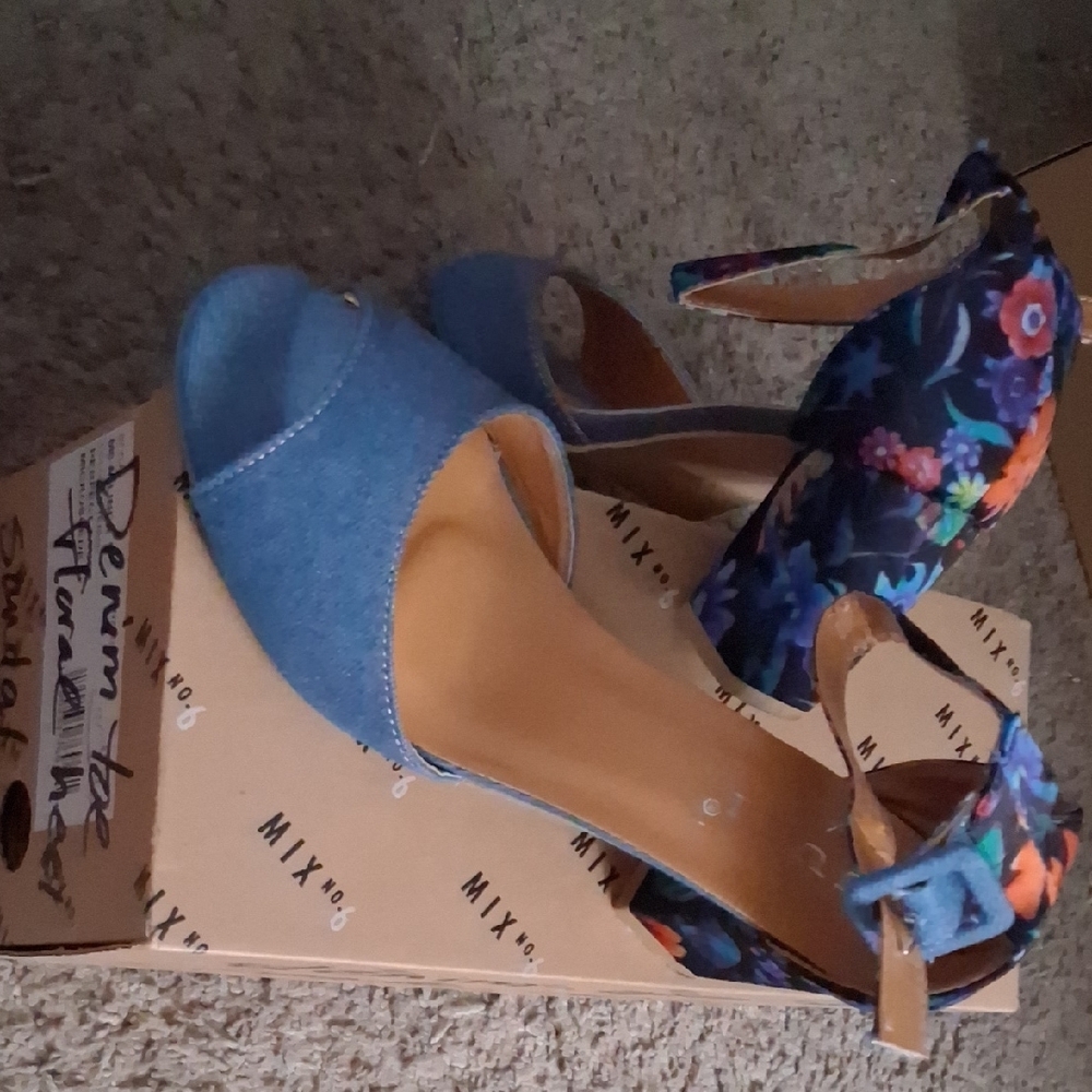 Blue Sandals with Bow Detail - Picture 5 of 9